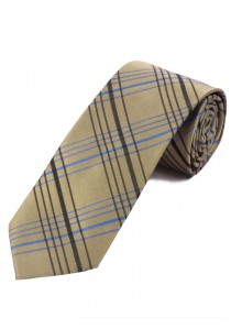 XXL Krawatte kultiviertes Linienkaro sandfarben