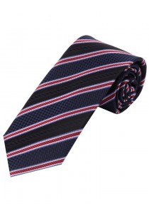 XXL-Krawatte Struktur-Muster Streifen navy rot
