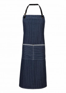 Weite Nadelstreifen Latzschürze in Royal Blue