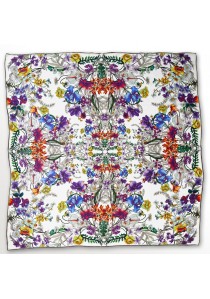  - Elegantes Damentuch elfenbein im Blumen-Design