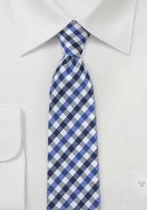  - Krawatte filigranes Vichykaro navy blau