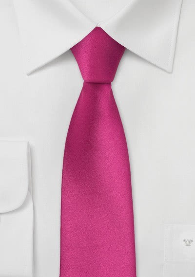 Schmale Krawatte magenta-rot - 