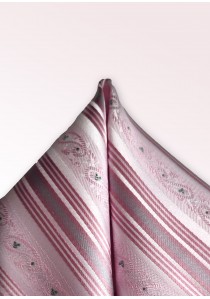  - Ziertuch Streifen floral rosa