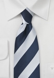  - Clip-Krawatte gestreift dunkelblau perlgrau
