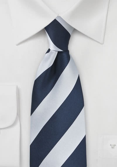 Clip-Krawatte gestreift dunkelblau perlgrau - 