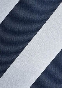 Clip-Krawatte gestreift dunkelblau perlgrau