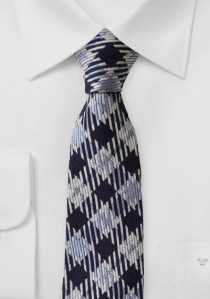 Krawatte Struktur-Karo hellblau navy weiß