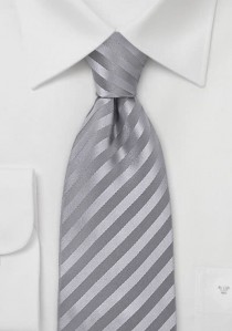  - Krawatte einfarbig Streifen silber