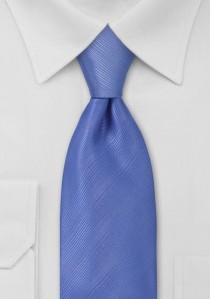  - Krawatte mittelblau einfarbig Streifenstruktur