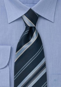  - Elegante Krawatte Streifen blau
