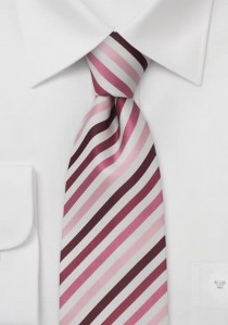  - Herren Krawatte gestreift pink