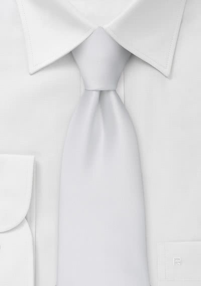 Clip-Krawatte in reinweiß - 