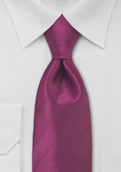 Krawatte magenta unifarben Streifendessin - 