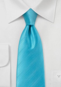  - Krawatte aqua einfarbig Streifendessin