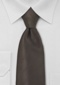  - Krawatte dunkelbraun einfarbig Streifenmuster