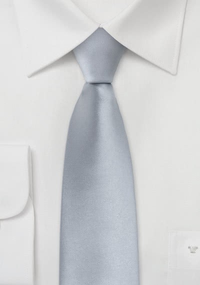 Schmale Krawatte in kühlem silber - 