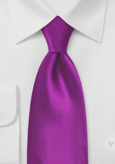 Unifarbene Seiden-Krawatte purpur - 