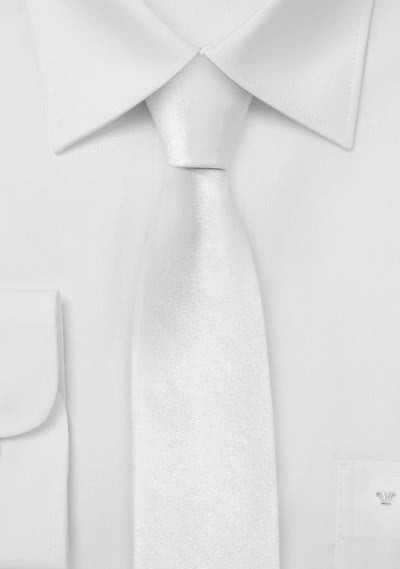 Limoges Schmale Krawatte in reinem weiß - 