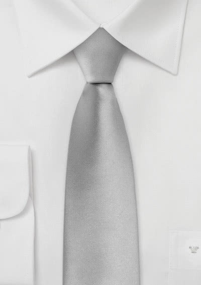 Schmale Krawatte festliches Silber - 