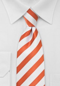  - Krawatte Streifendessin orange weiß