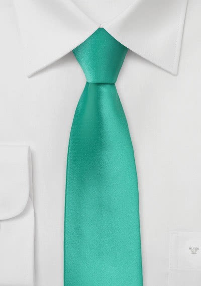 schmale Krawatte unifarben türkisgrün - 