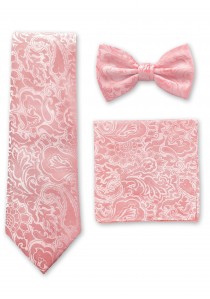 Fliege, Krawatte und Ziertuch im Set rosa