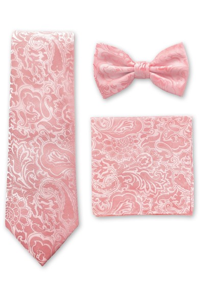Fliege, Krawatte und Ziertuch im Set rosa - 