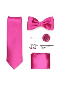 Geschenkbox gepunktet pinkfarben mit Krawatte,