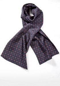  - Krawattenschal breit Ornamente marineblau