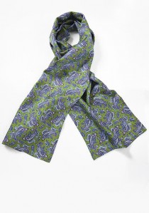 Krawattenschal grün Paisley-Motiv