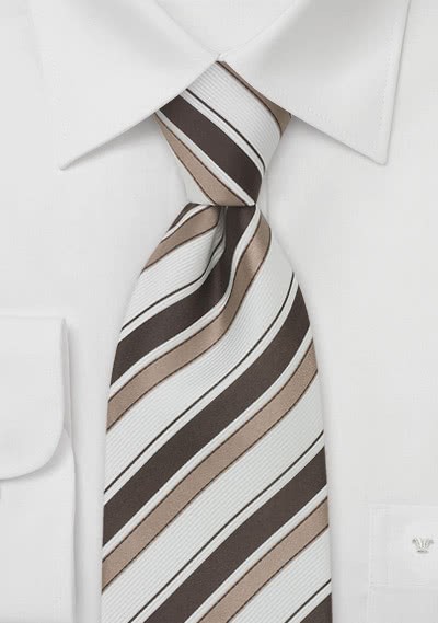 Bologna Krawatte braun/weiß - 