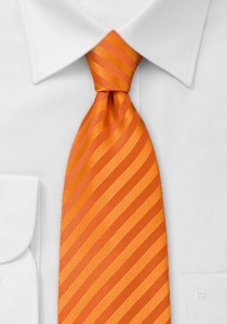  - Clip-Krawatte orange schmale Streifenstruktur