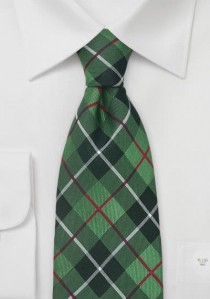  - Krawatte grün Schottenkaro rot