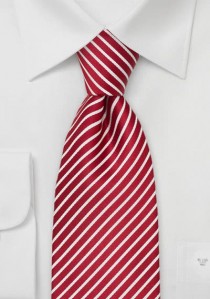  - Clip-Krawatte rot mit weißen Streifen