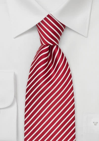 Kinder-Krawatte rot mit weißen Streifen - 