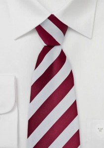  - Krawatte Streifen kirschrot weiß