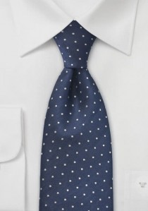 - Krawatte Punkte navyblau silber