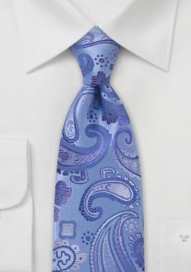  - Krawatte Paisley eisblau flieder