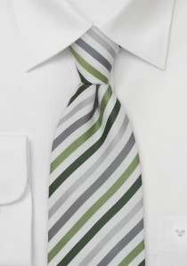  - Clip-Krawatte fein gestreift grün