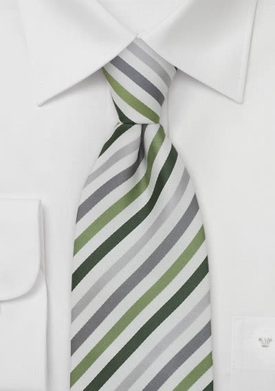 Clip-Krawatte fein gestreift grün - 
