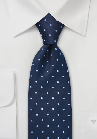 Krawatte Tupfen königsblau mit hellblau - 