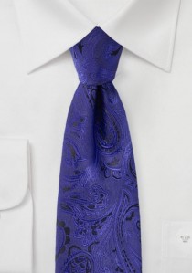 Krawatte elegantes Paisley-Muster blau schwarz