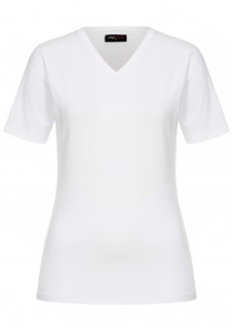 Damen-TShirt mit Stretch Baumwolle weiß preiswert