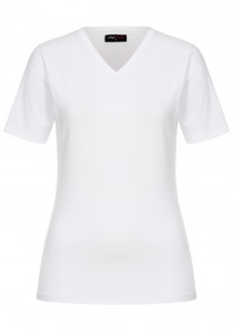 Weißes Damen-Shirt mit Stretch (chefmade)