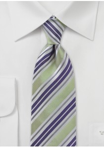  - Krawatte Streifenmuster blassgrün lila