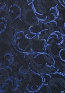 Businesskrawatte Ranken-Muster Schwarz Blau