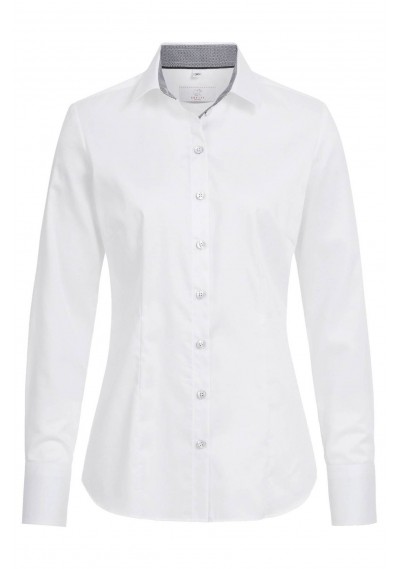 Sportive Damen-Bluse (weiß Kontrast grau) - 