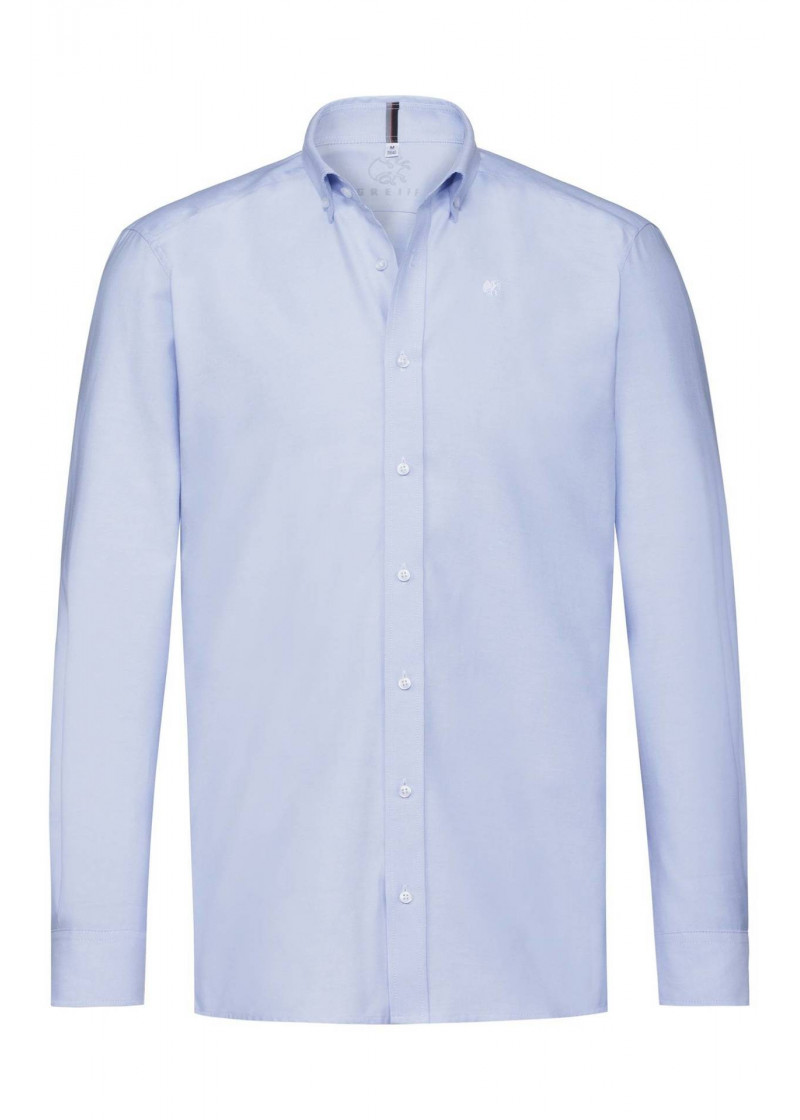 Herren-Hemd  Buttondown in bleu (Regular Fit)