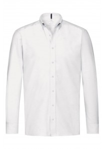  - Herren-Hemd  Buttondown in weiß (Regular Fit)