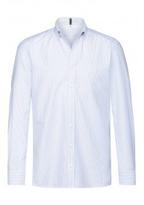  - Herren-Hemd  Buttondown gestreift in blau/weiß